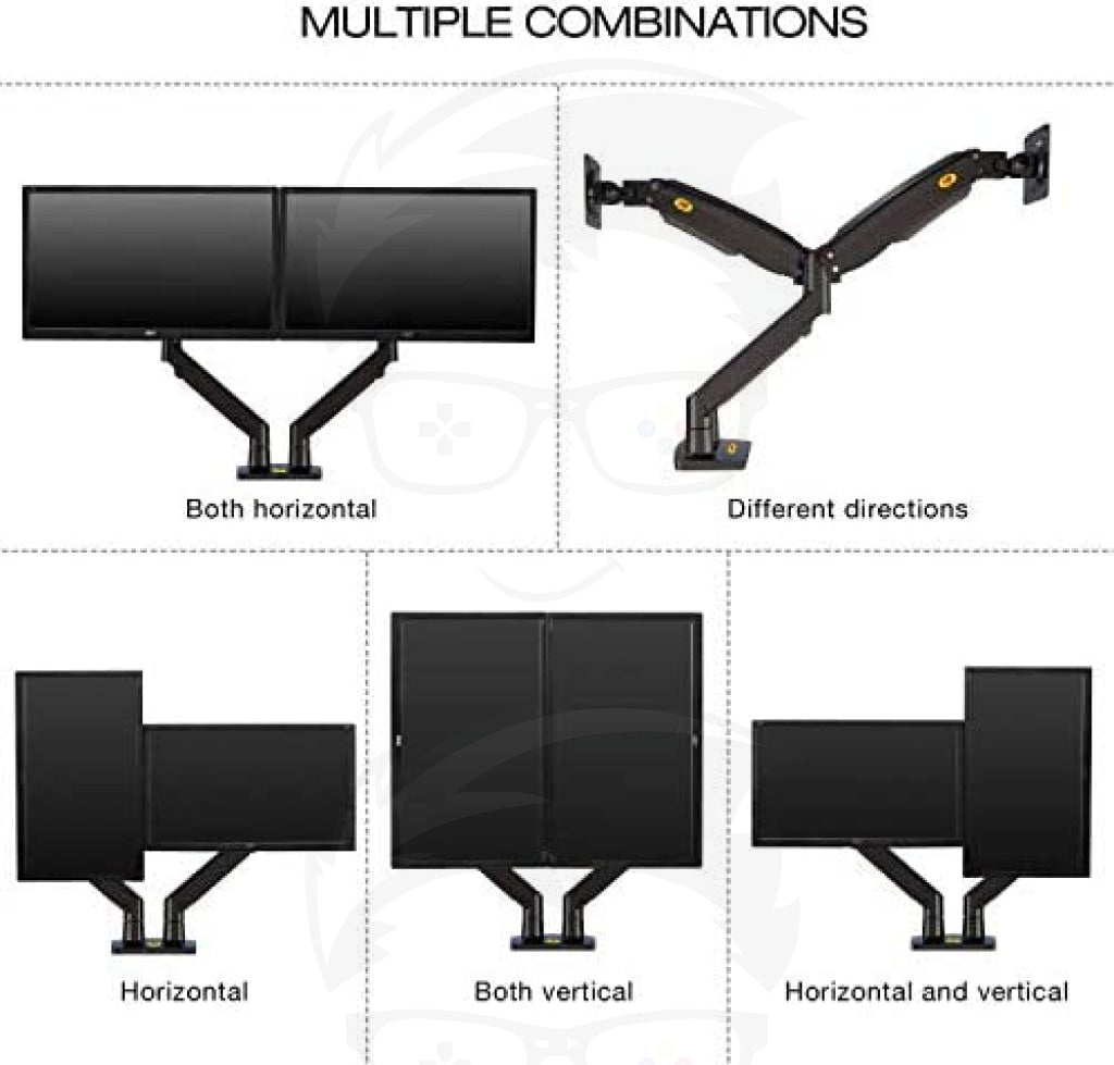 NB North Bayou F195A Dual Monitor Desk Mount Stand Monitor Arm for Two Screens NB North Bayou F195A Dual Monitor Desk Mount Stand Monitor Arm for Two Screens
